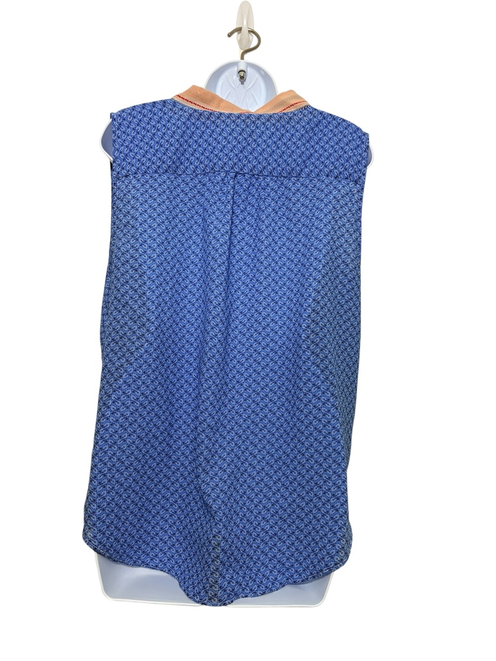 Liz Claiborne Snap Wrap Asymmetric Boho Sleeveless Top Vibrant Patchwork SzL - Picture 6 of 12